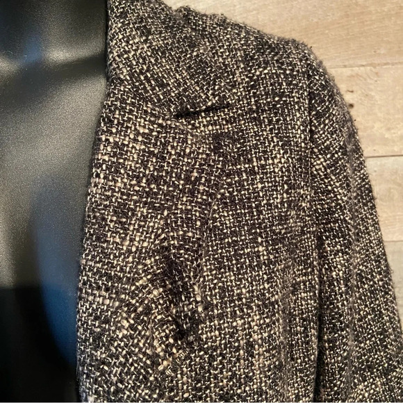 Coldwater Creek women’s tweed ruffled‎ open  blazer in size large - Picture 5 of 6